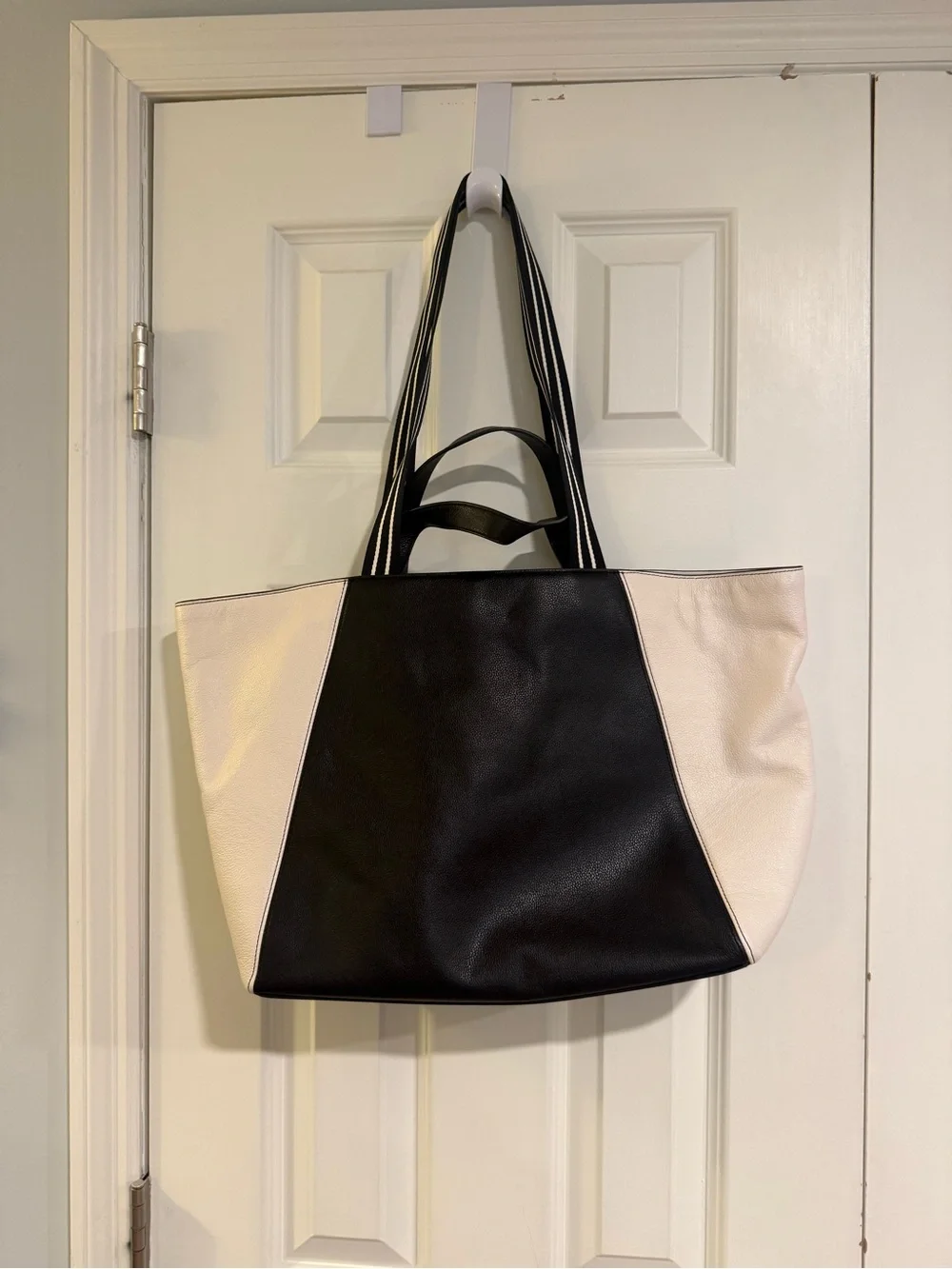 Kate Spade Two-Tone Black and Cream Rosie large Leather Tote